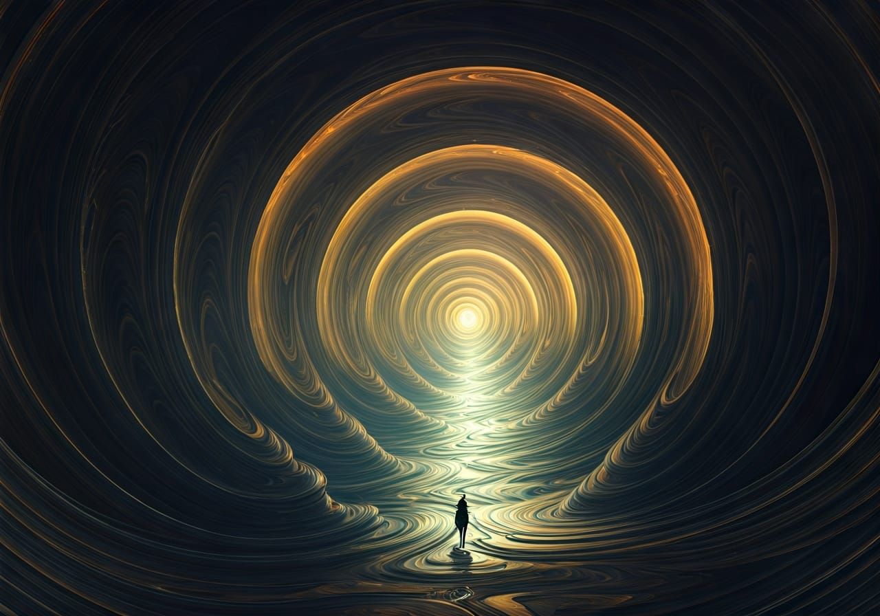 Surreal Dreamscape with Infinite Mobius Patterns