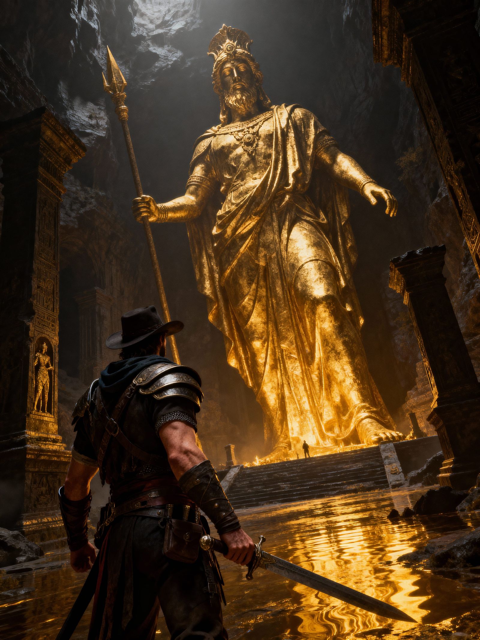 Lara Croft in Midas Level Cinematic Scene