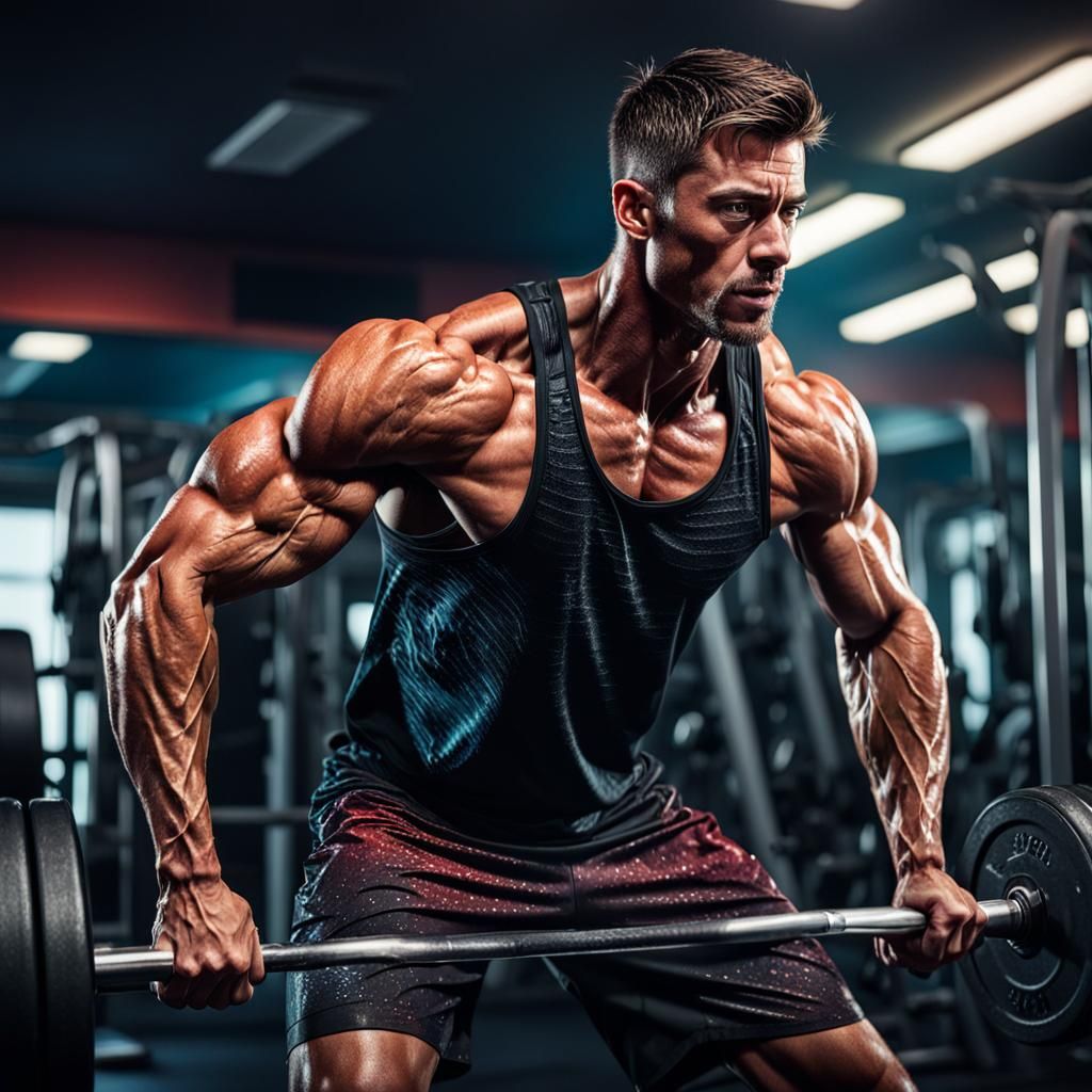 Hyperrealistic Gym Workout Concept Art