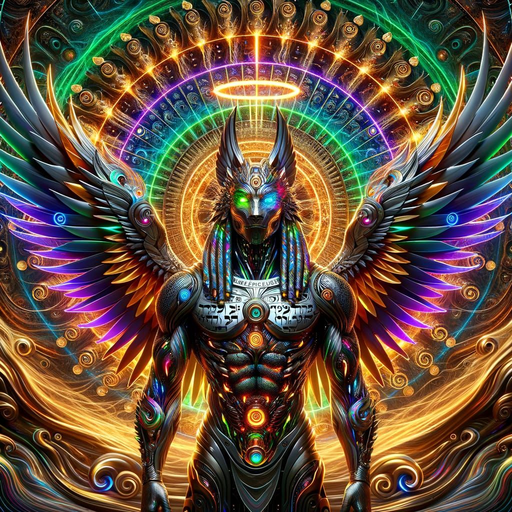 Psychedelic Anubis of the Future in 8k