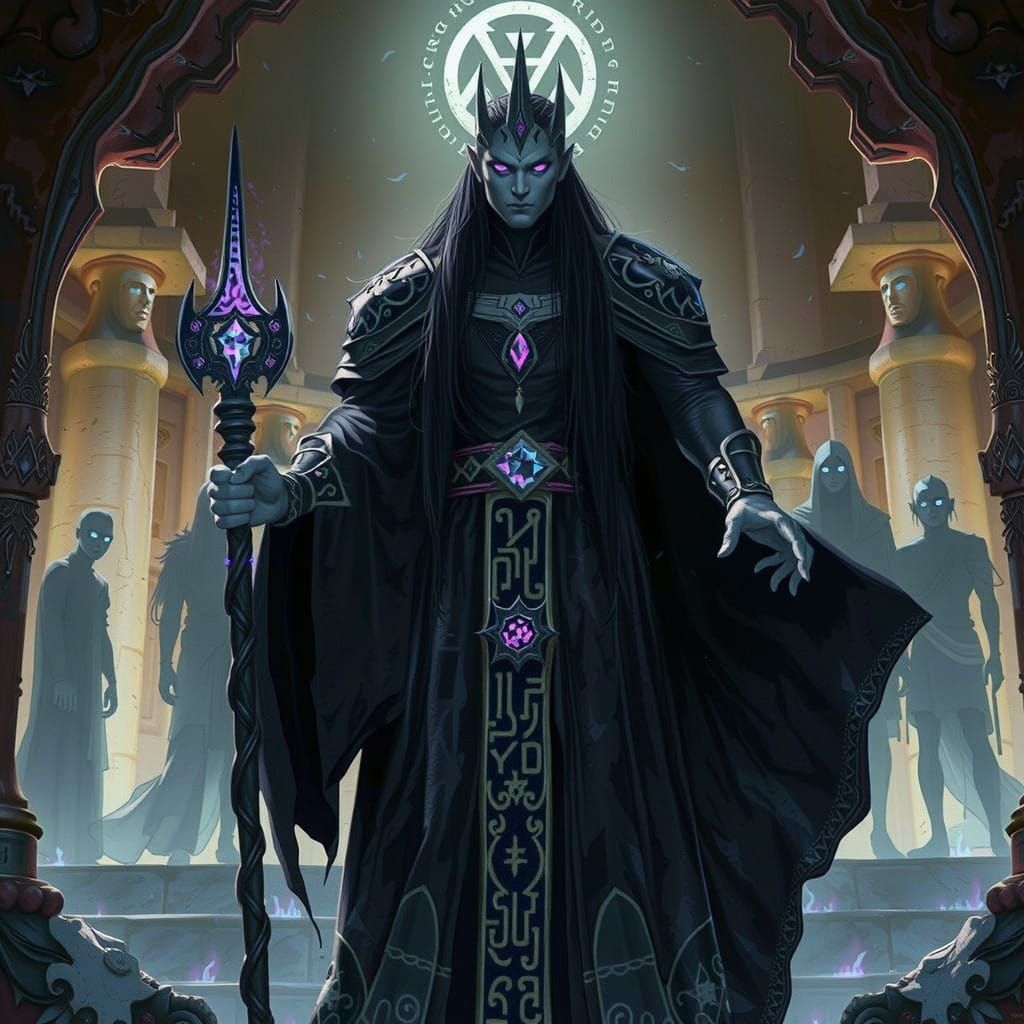 Dark Ayleid King in Iridescent Robes Radiates Arcane Authori...
