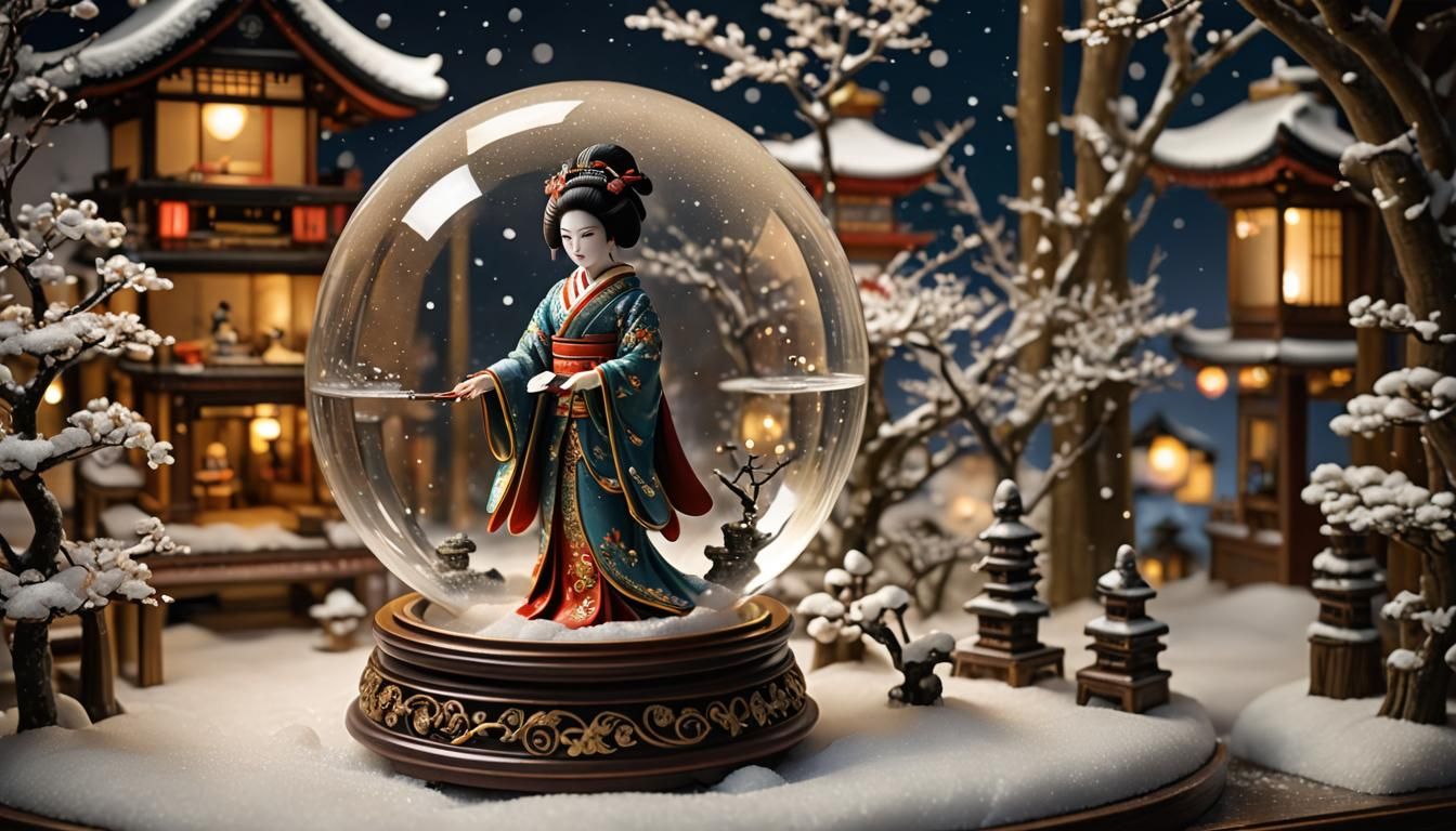 Geisha Snow Globe