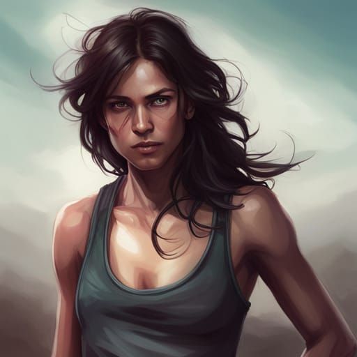 Tomboy Portrait in Hyperdetailed Splash Art Style