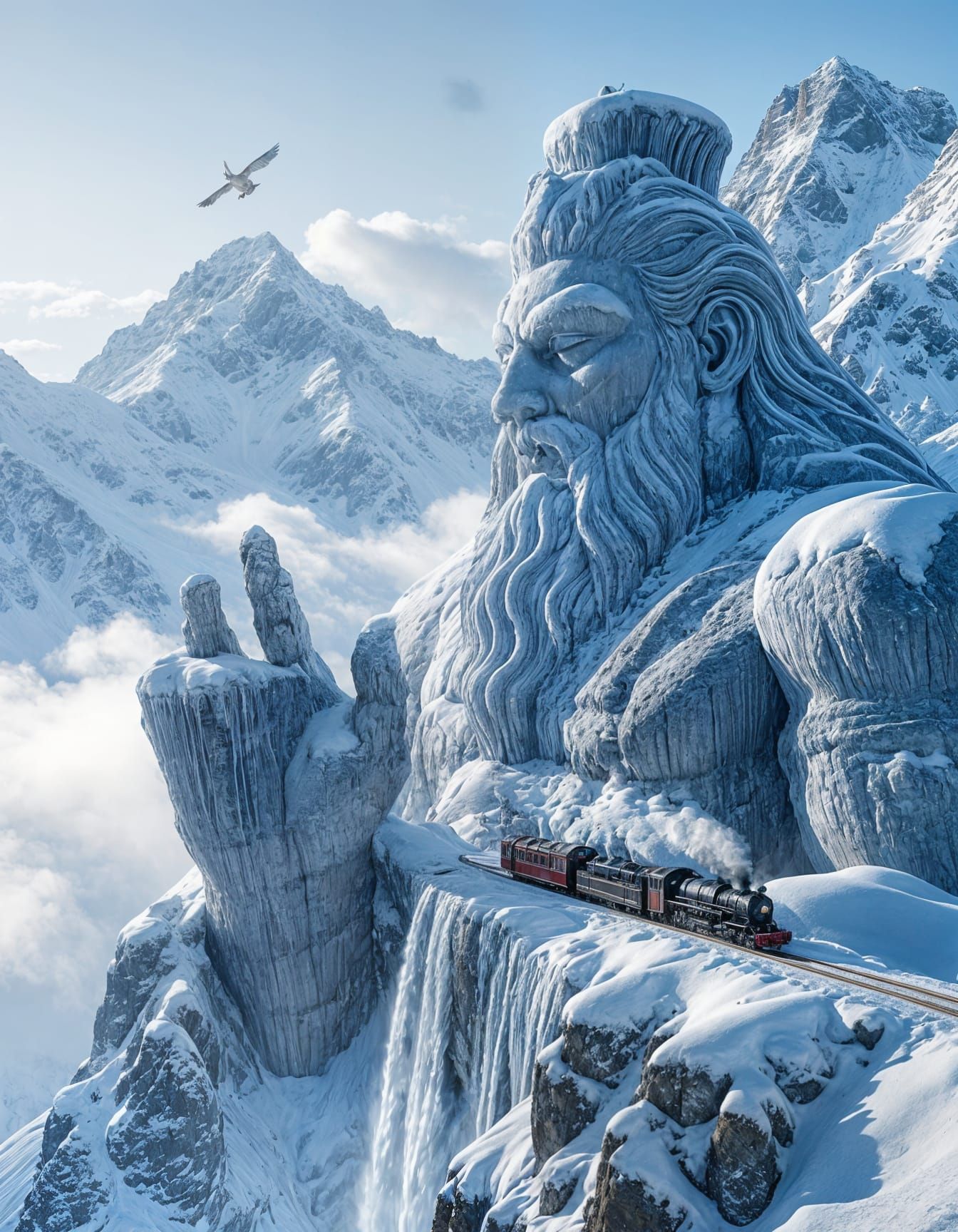 Miniature Train on Snow God Mountain