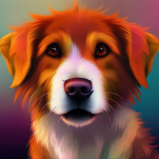 Hyperrealistic Portrait of a Soft Fluffy Dog