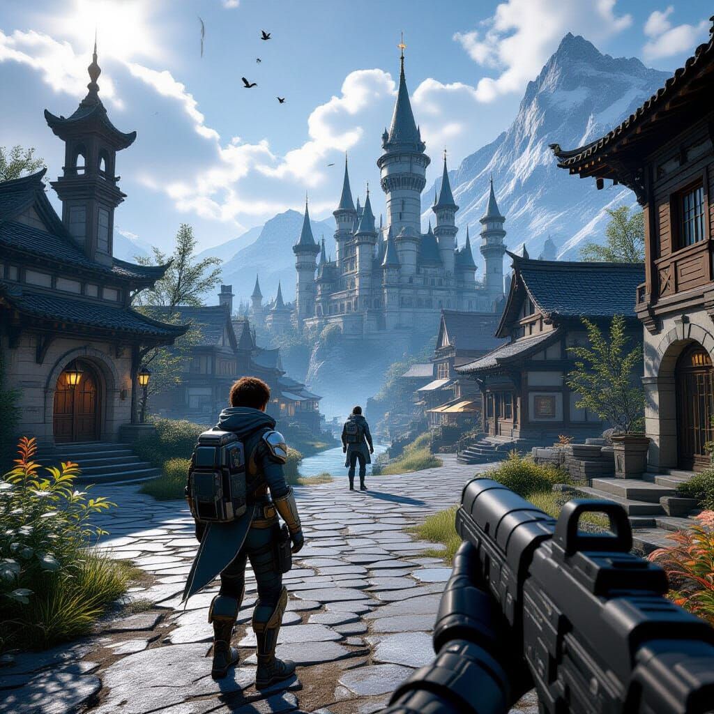 Game Character Exploring Virtual World in 3D