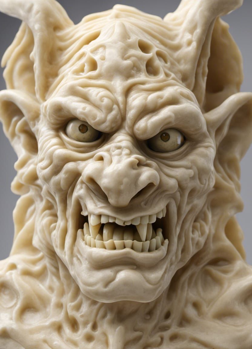 Scary Gargoyle Carved from Swiss Cheese