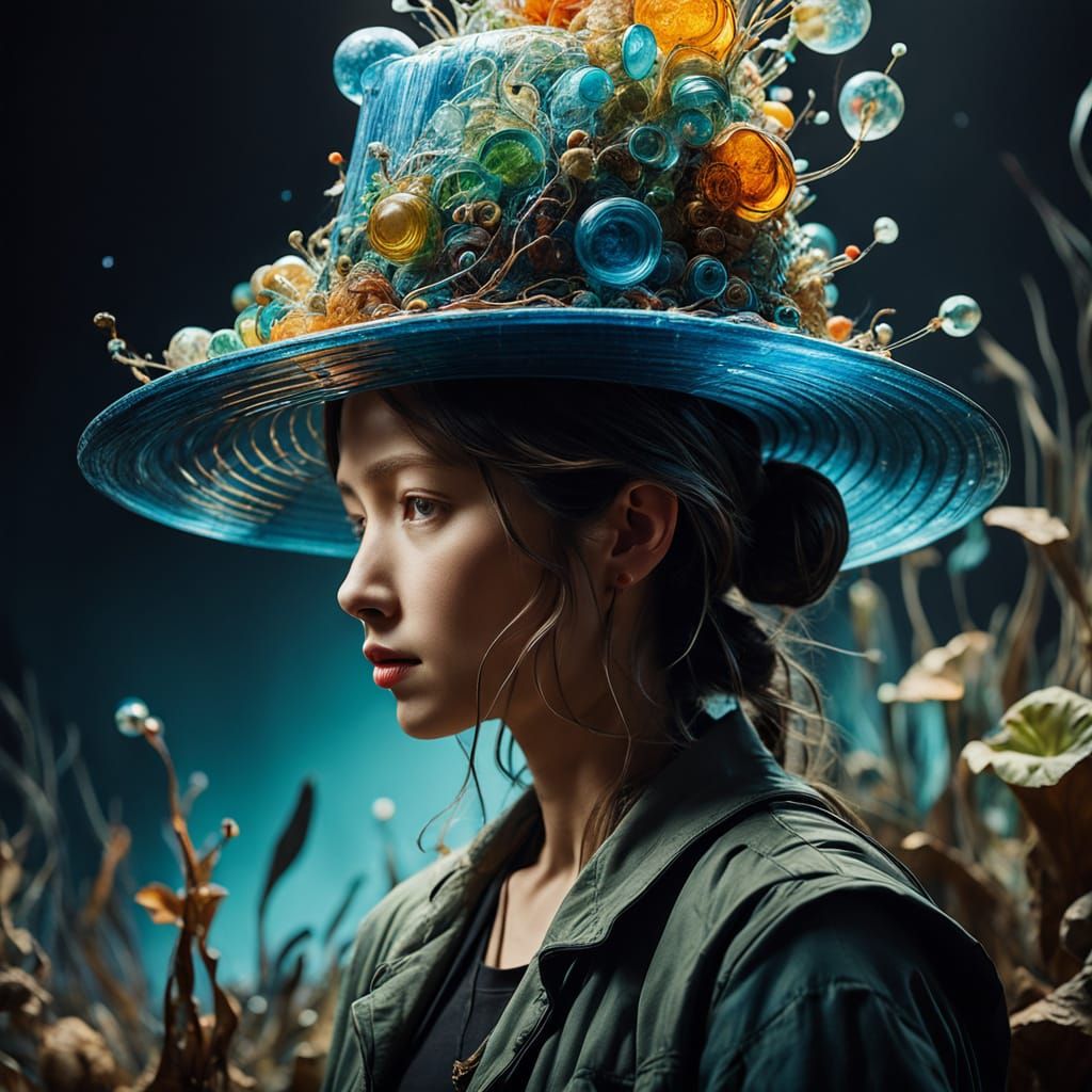 Gravity-Defying Hat of Recycled Plastic