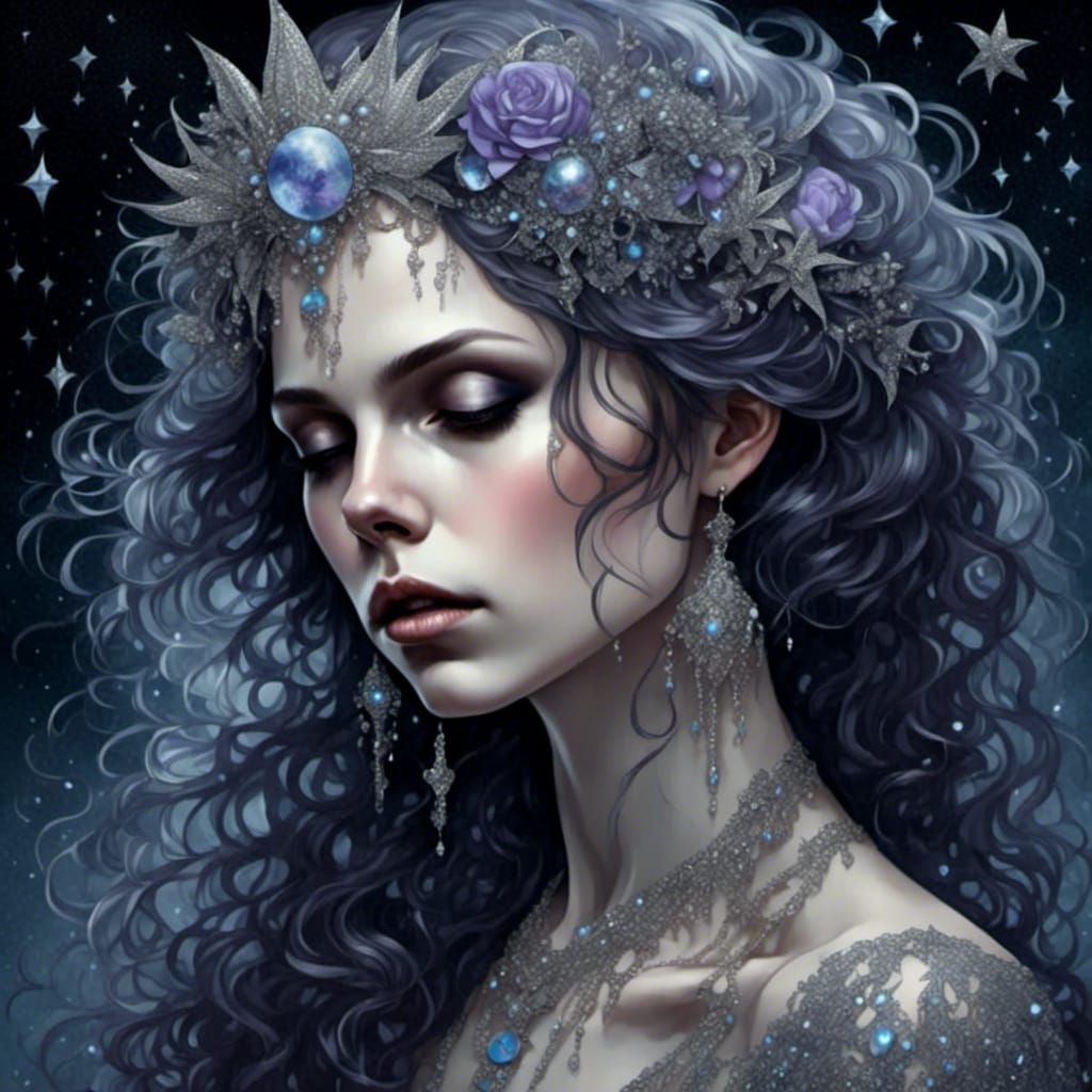 Enchanted Midnight Beach Stroll in Anime Style