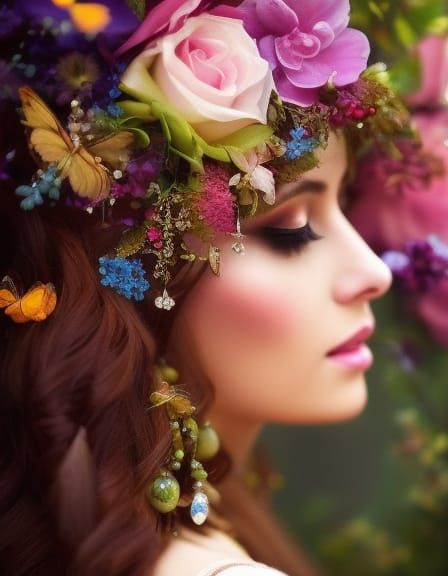 Beautiful Teen Princess in Magical Fairy Garden
