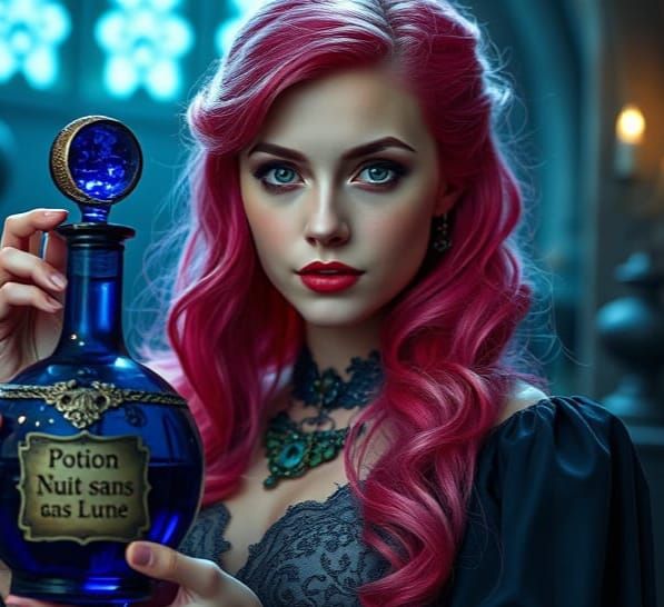 Ethereal Witch in Dark Castle Attic