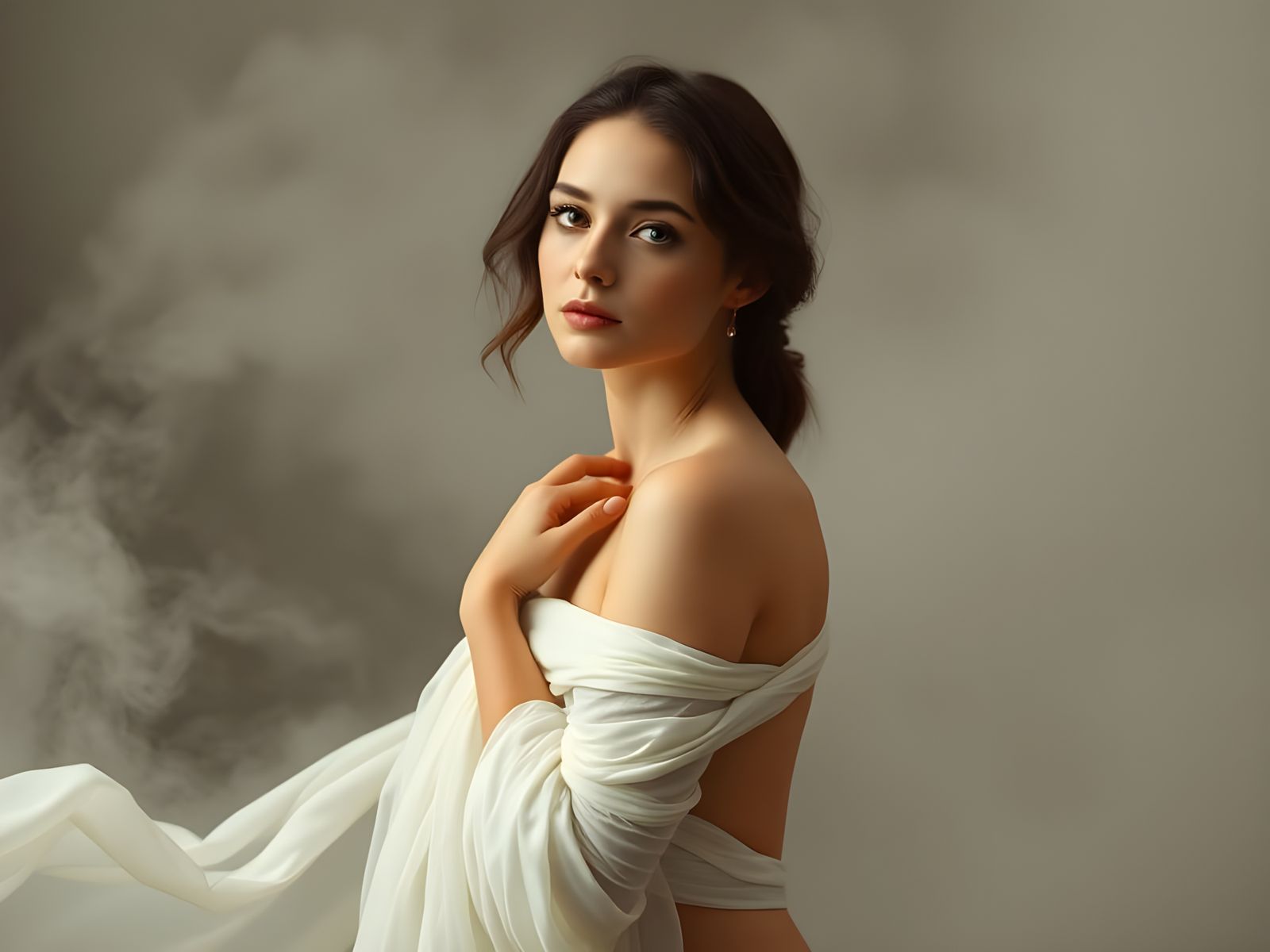 Elegant Woman in Soft Focus, Classical Beauty