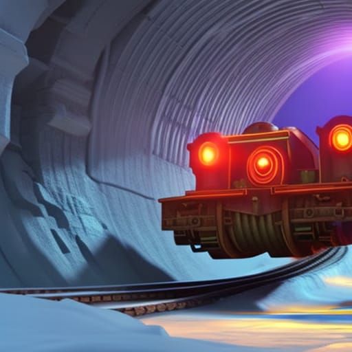Steamroller Opens Mining Tunnel: Pixar-Style 3D Art