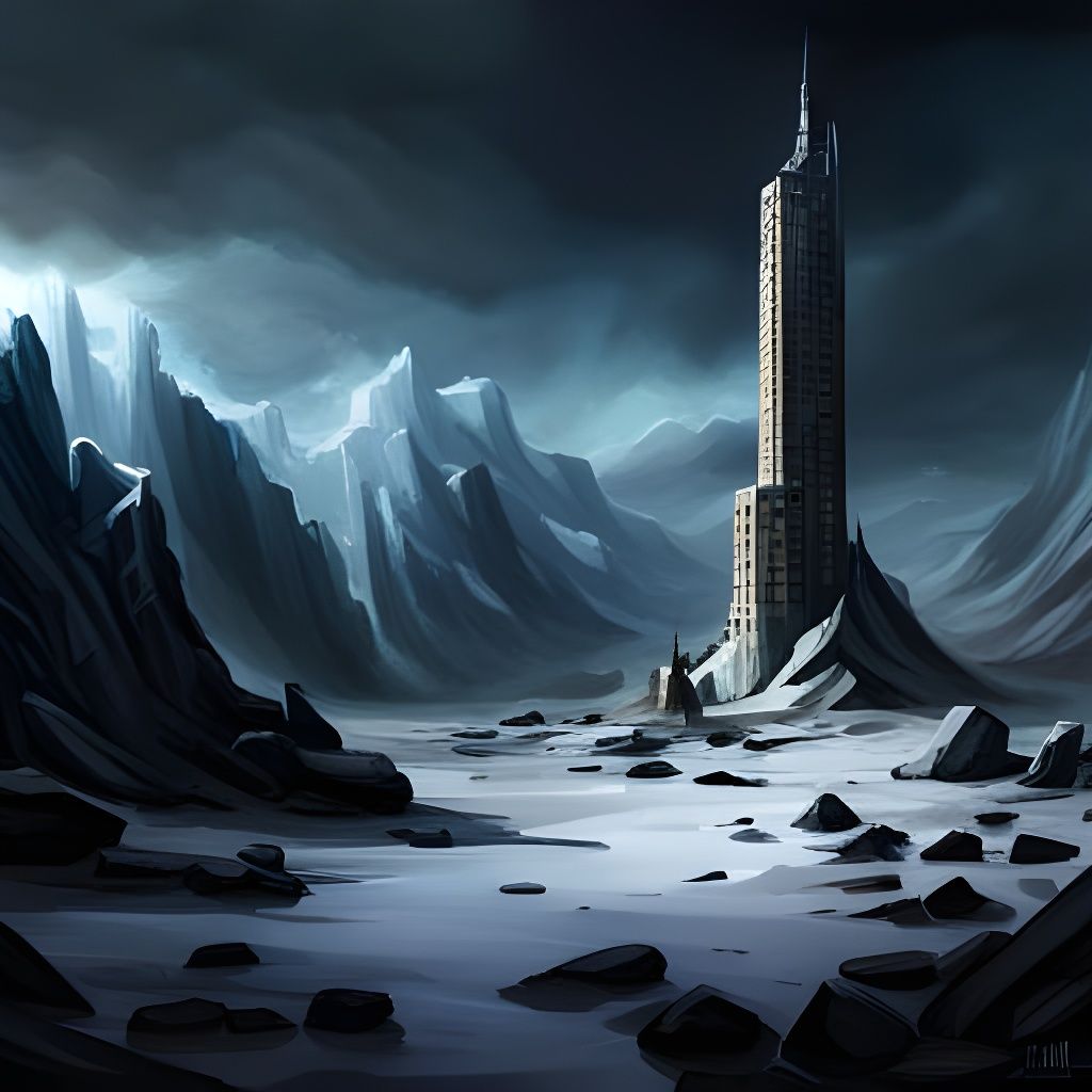 Dystopian Tower Looms Over Grim Mountain Town