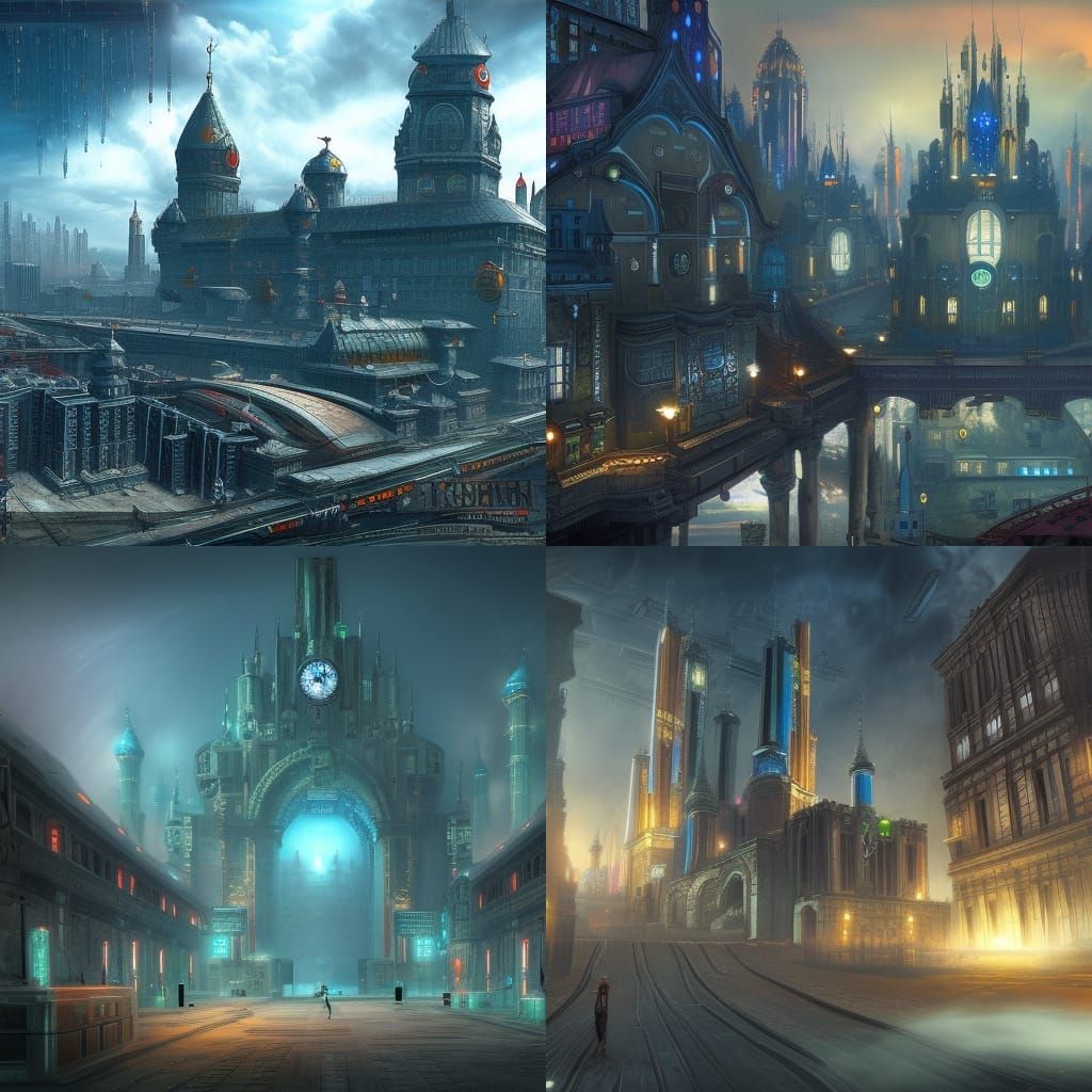 Cyberpunk Kremlin Fantasy Concept Art