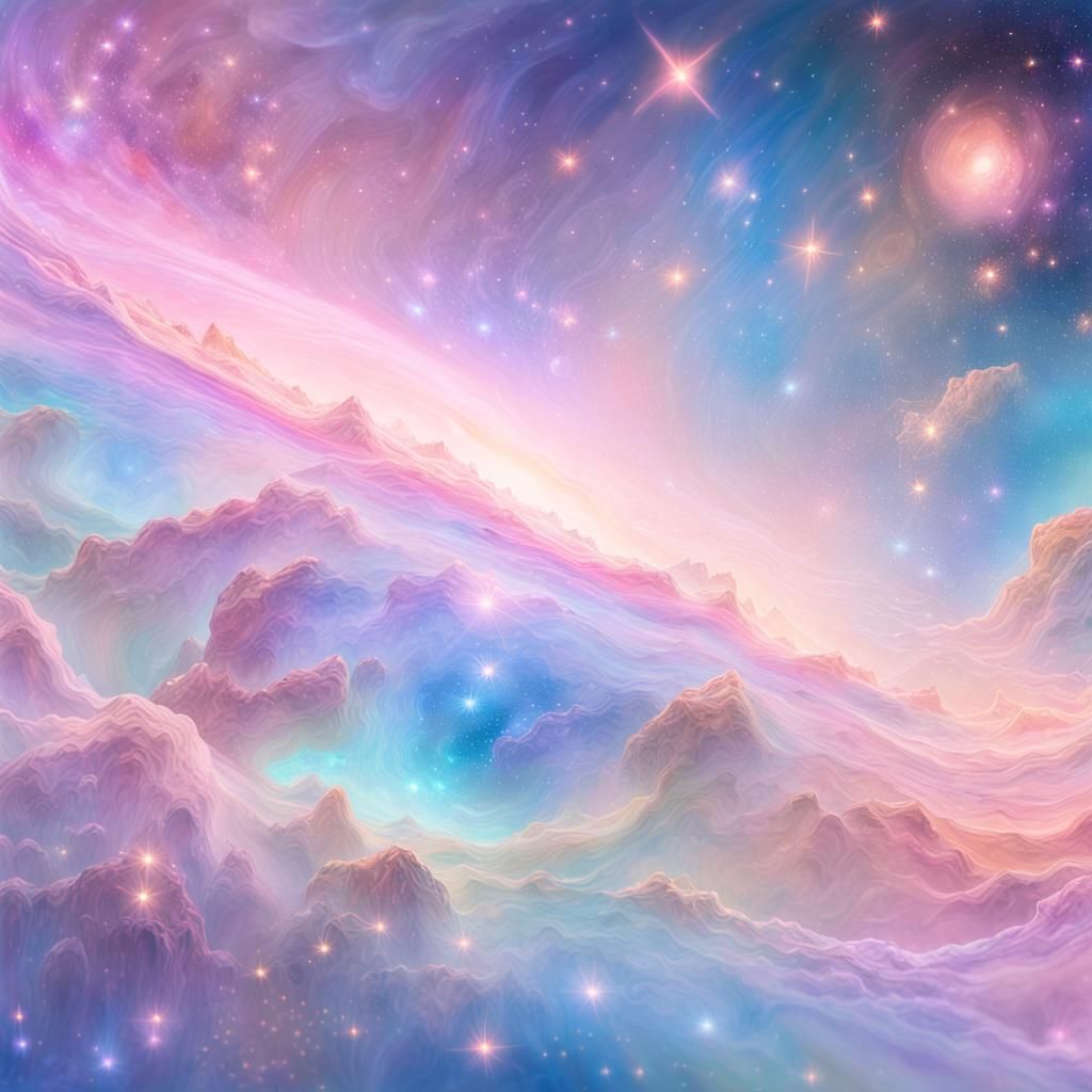 Cosmic Impressionism: Pastel Galaxy in Dreamy Hues