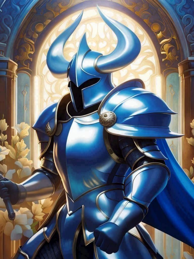 Shovel Knight: Godlike Portrait in Art Nouveau Style