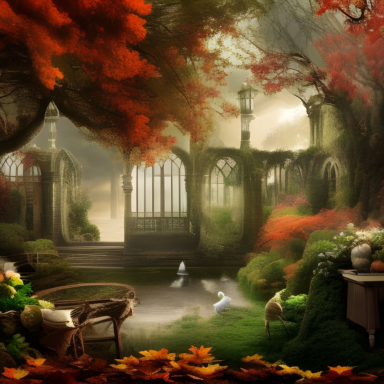 Epic Autumn Secret Garden: Digital Matte Painting