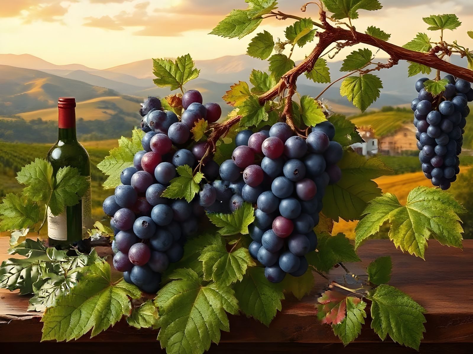 Elegant Baroque Grapes in Italian Countryside