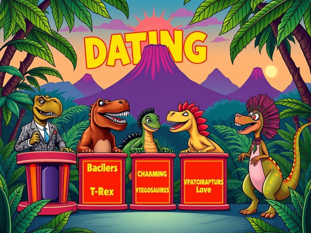 Dino-Mite Dating Show in a Prehistoric Jungle