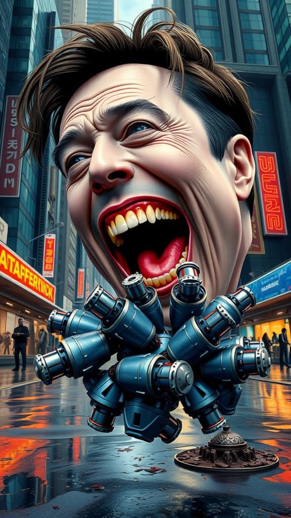 Dystopian Entrepreneur Devours Miniature Robots