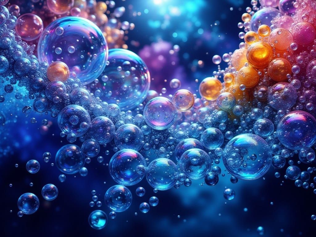 Rainbow Bubbles Dance in the Deep Sea