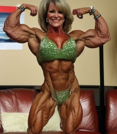 Muscular Female Bodybuilder with Ripped Physique