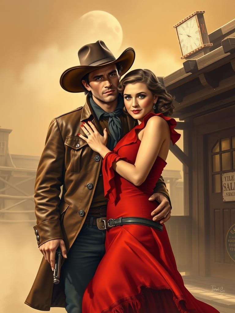 Wild Wild Love: 1940s Western Romance Movie Poster