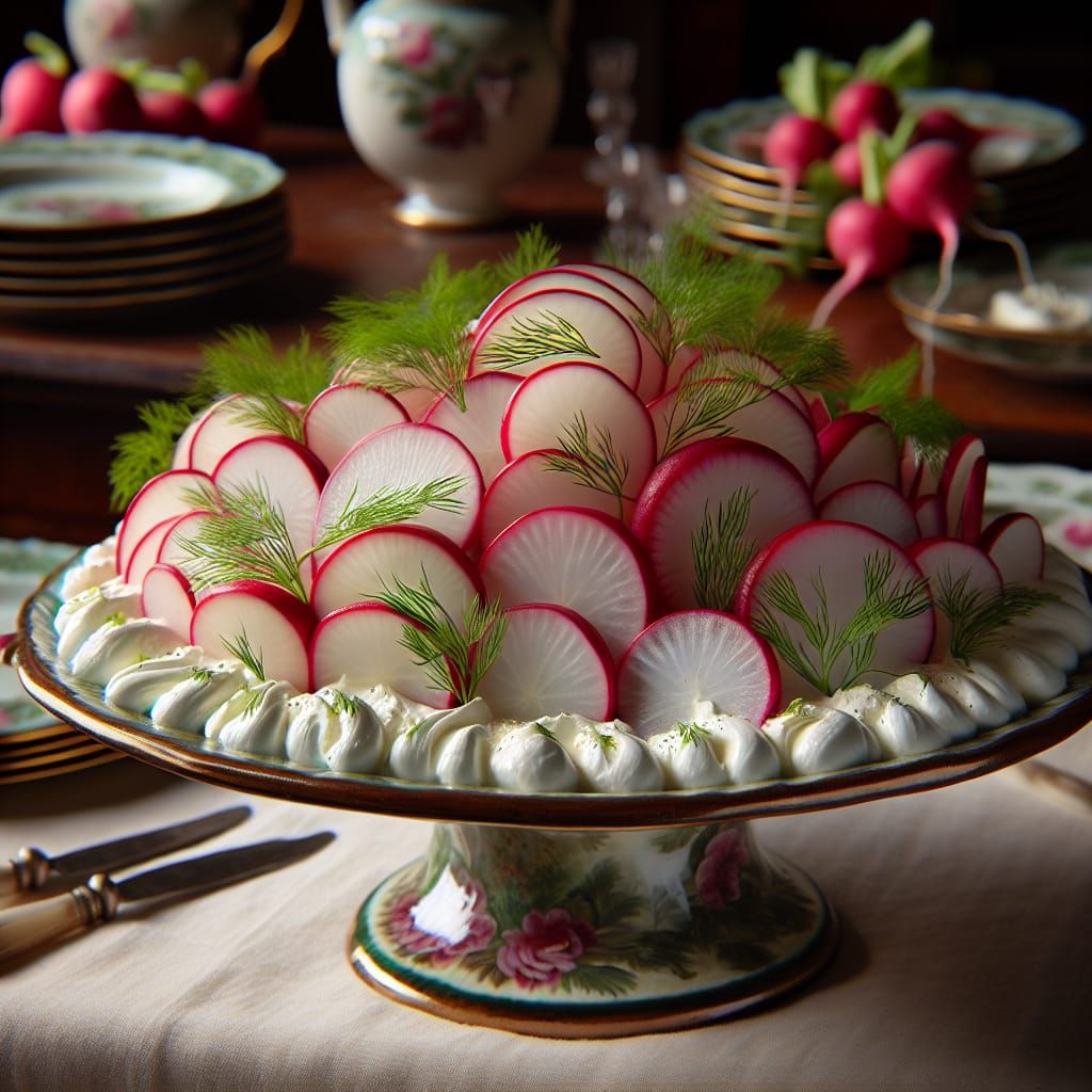 Regency Era Radish and Dill Canapés