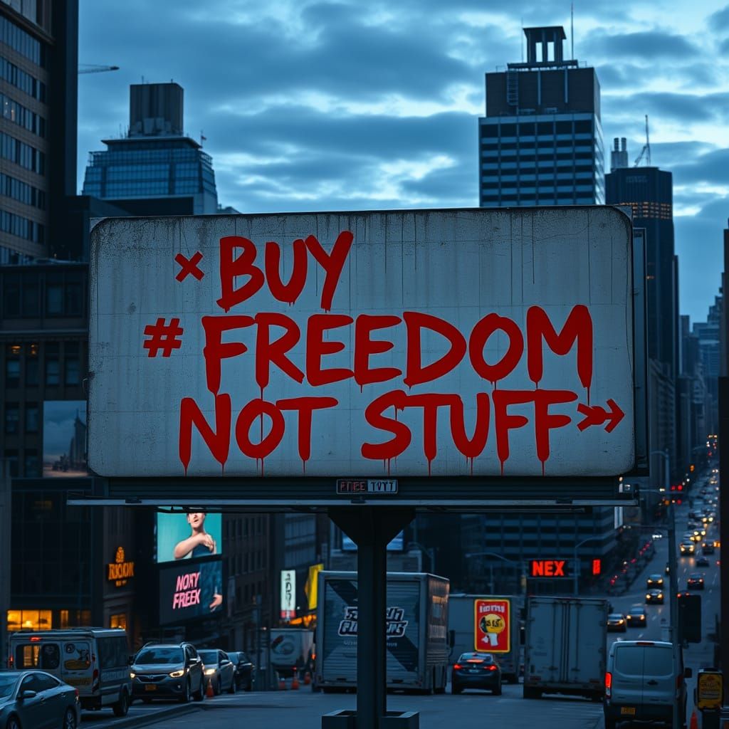 Urban Rebellion Billboard in Graffiti Style