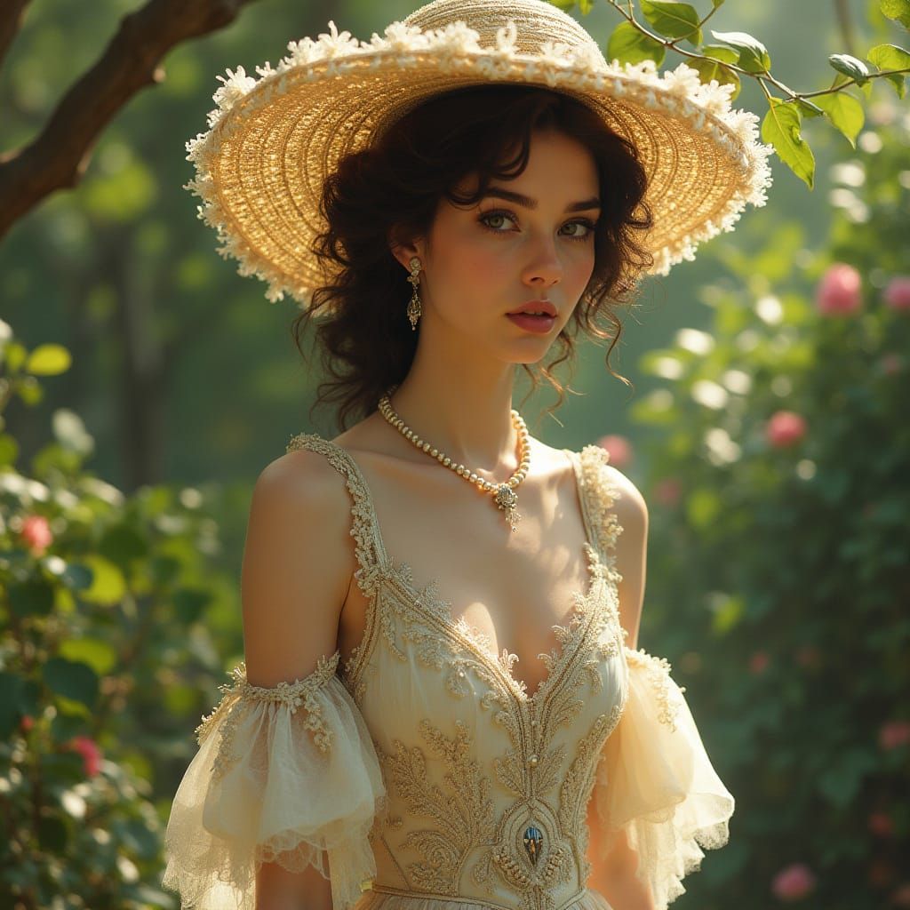 Belle Époque Beauty in a Sun-Kissed Garden