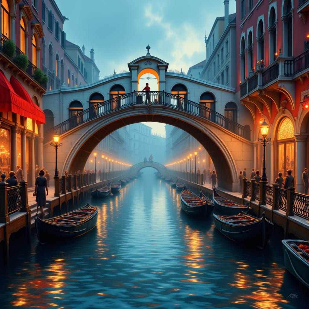 Venice Bridge of Sighs with Volumetric Lighting