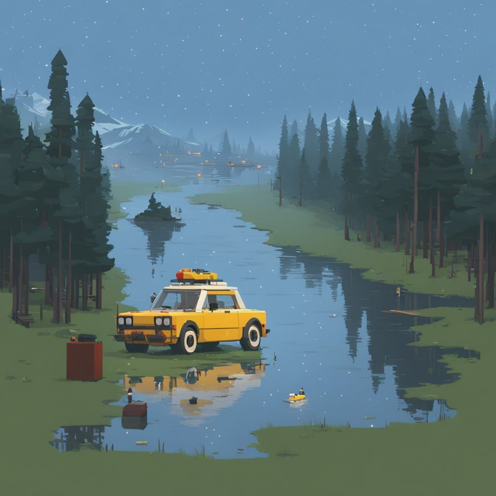 Surreal Cityscapes in Hyper-Realistic LEGO Style