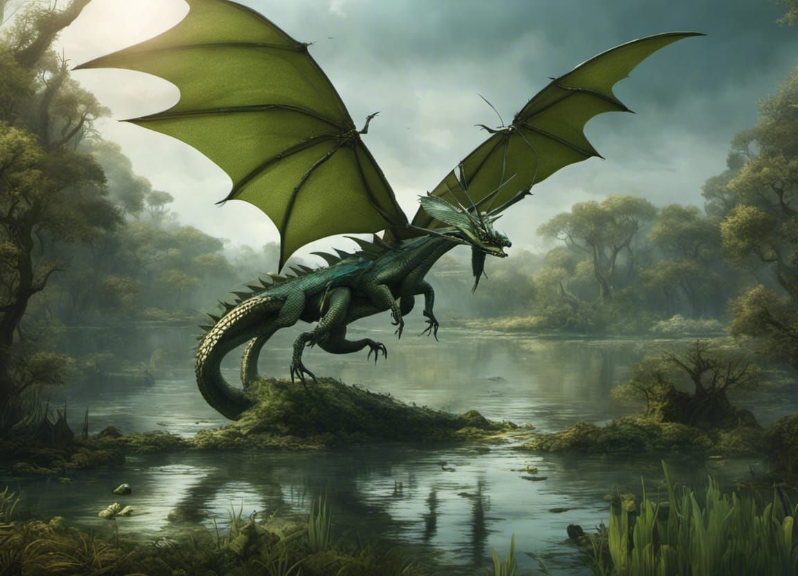 Green Drakelet in the Hamali Marsh