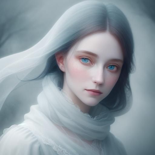 Ethereal Woman Portrait in 19th Century Style