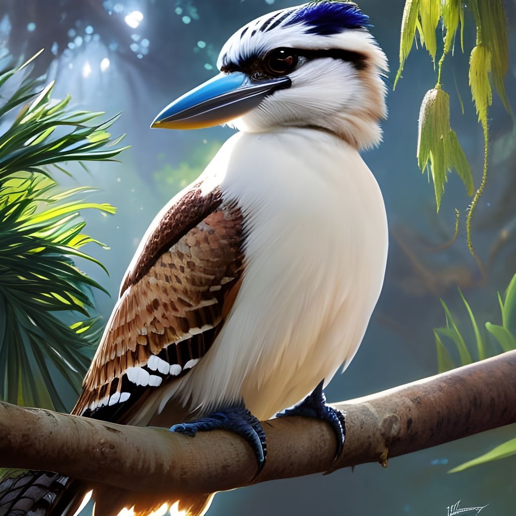 Detailed Kookaburra Portrait in Photorealistic 3D Shading