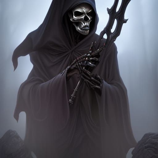 Death: Skeletal Figure in Detailed Matte Painting
