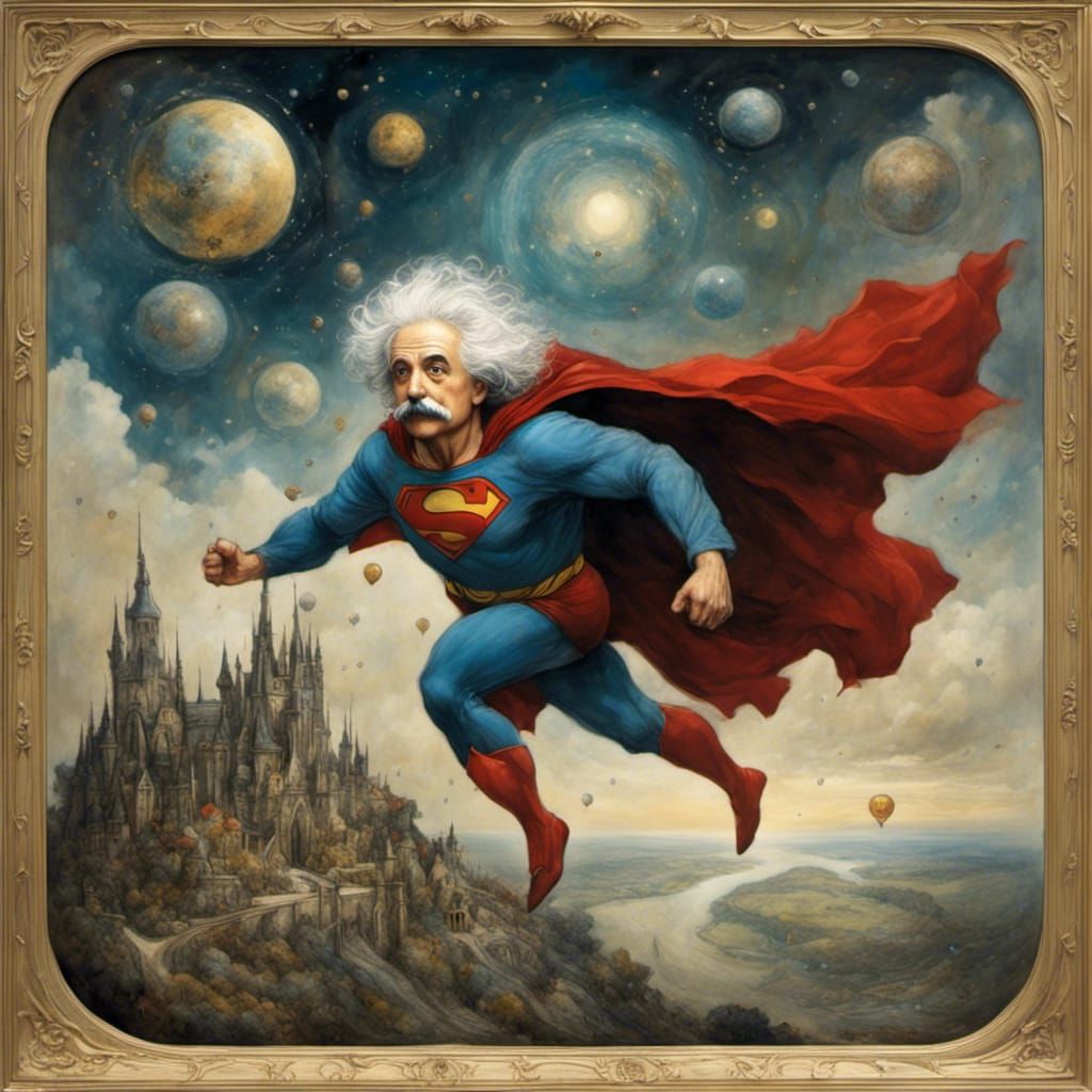 Albert Einstein as Superman