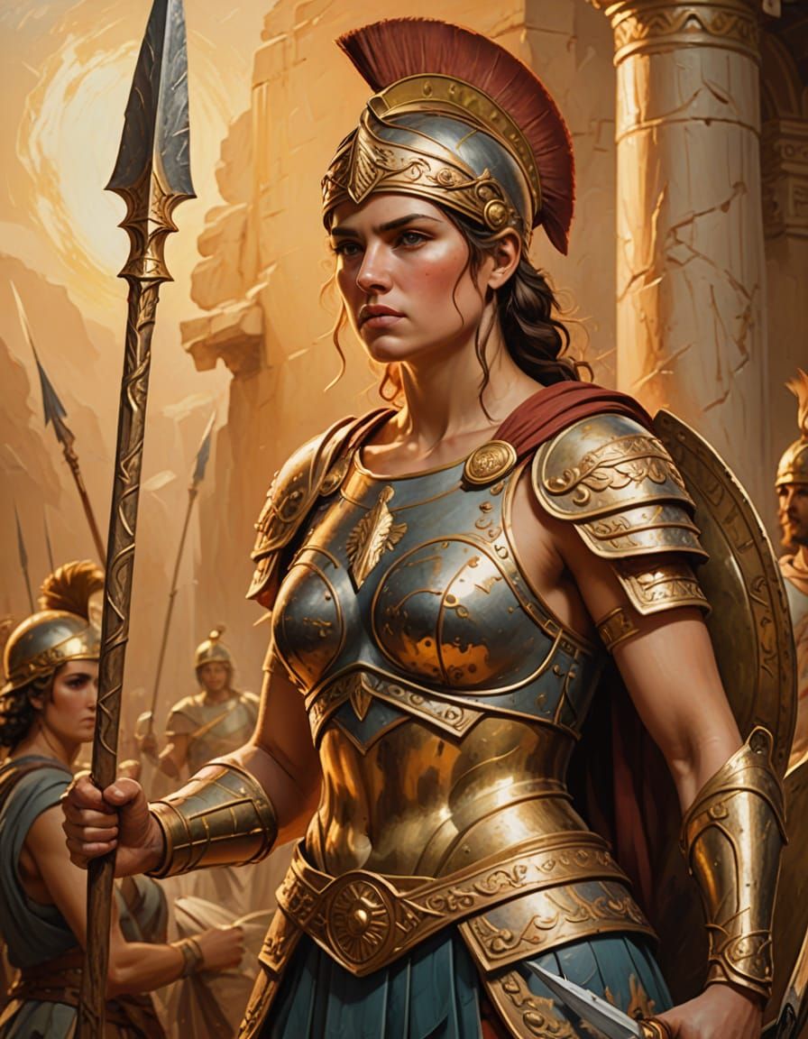 Powerful Female Warrior in Classical Style