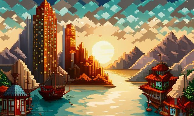 16 bit style landscape