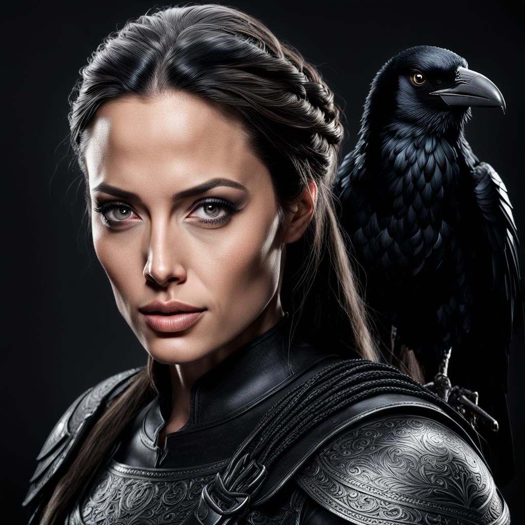 Elegant Female Thief in Leather Armor, Hyperrealistic Portra...