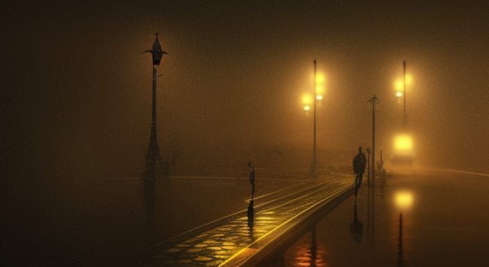 Music Notes Falling as Rain: Cinematic Digital Art