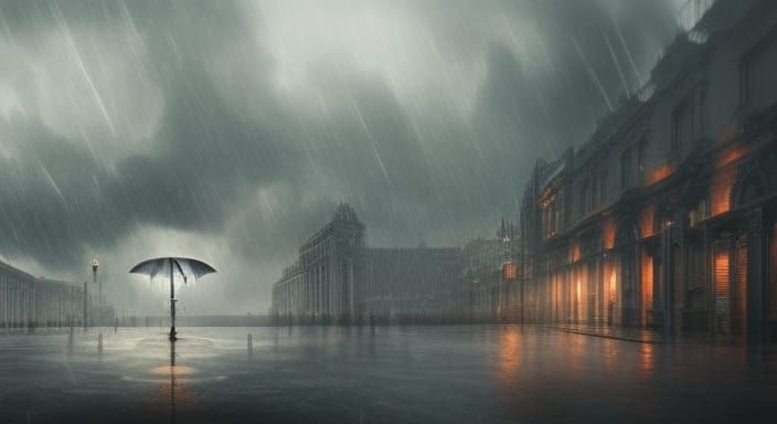 Music Notes Rainstorm: Epic Digital Matte Painting