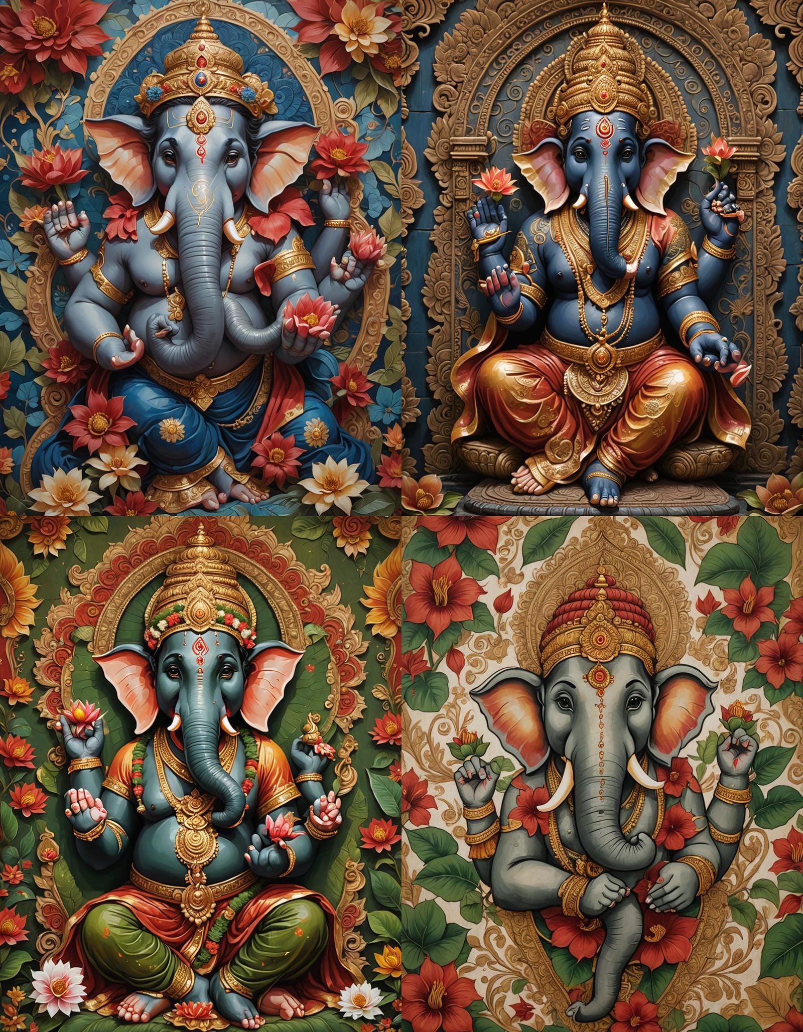 Kerala Mural Painting of Lord Ganesha