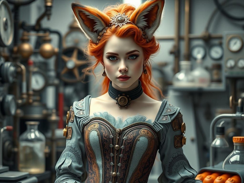 Steampunk Mermaid in Industrial Aesthetic