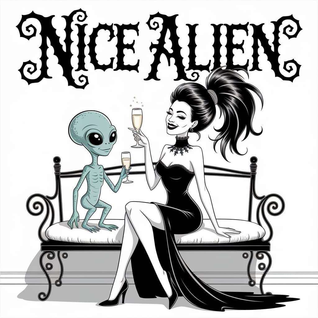 Goth Bride's Enchanting Encounter with Alien