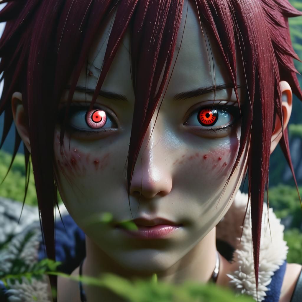 Realistic picture of Lucy from one piece with sharigan eyes ...