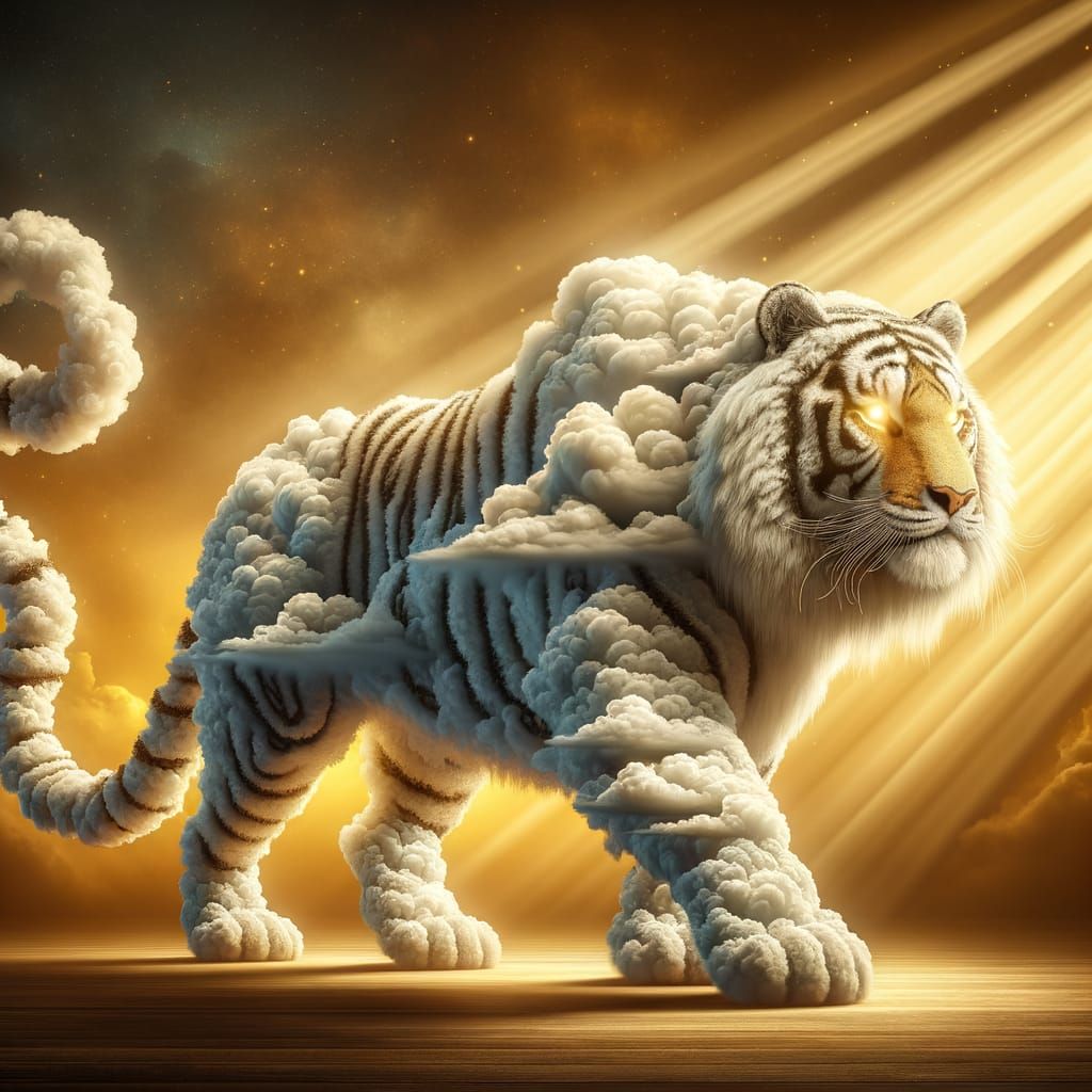 Majestic Cloud Tiger at Golden Sunset