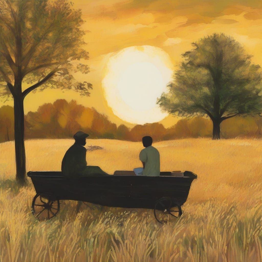 Romantic Autumn Hayride in Goth Brushstroke Style