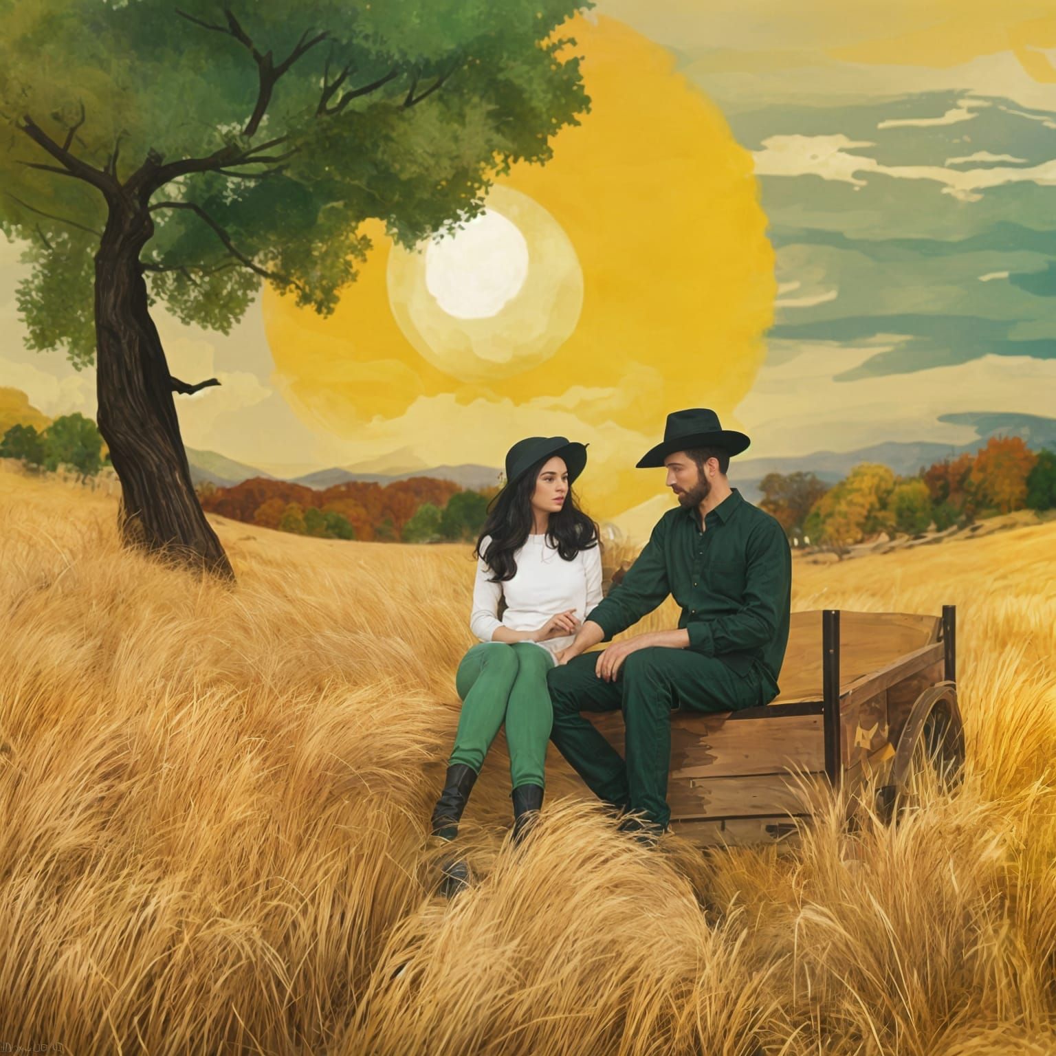 Romantic Hayride Under Harvest Moon in Romantic Goth Style